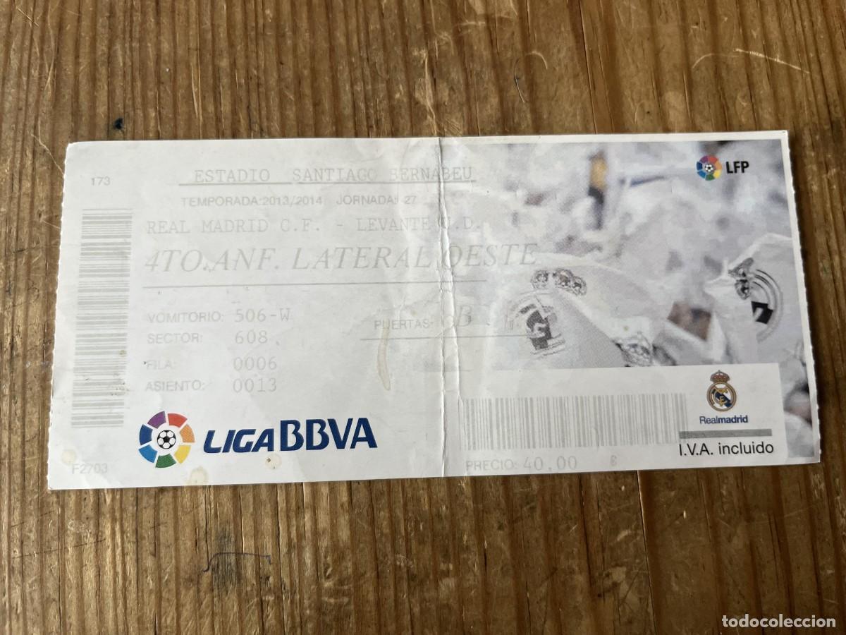 Coleccionismo deportivo: R31720 ENTRADA TICKET FUTBOL REAL MADRID 3-0 LEVANTE LIGA TEMPORADA 2013 2014 CRISTIANO RONALDO