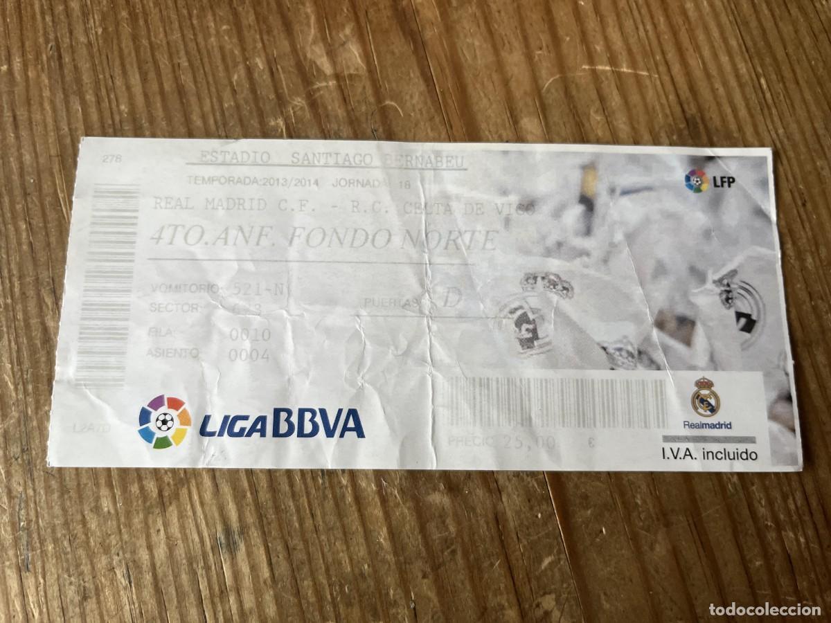 Coleccionismo deportivo: R31721 ENTRADA TICKET FUTBOL REAL MADRID 3-0 CELTA VIGO LIGA TEMPORADA 2013 2014 CRISTIANO RONALDO