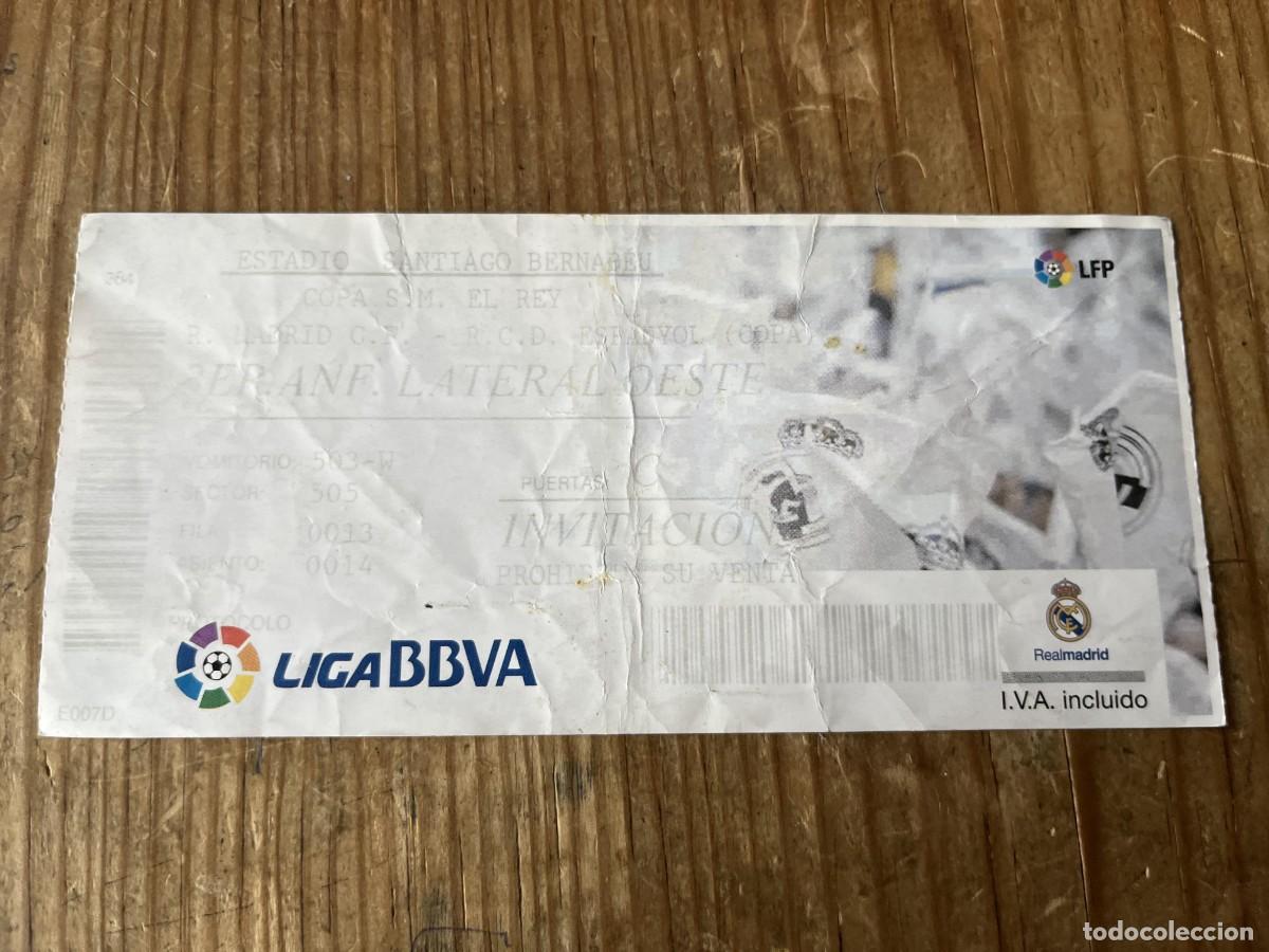 Coleccionismo deportivo: R31722 ENTRADA TICKET FUTBOL REAL MADRID 1-0 ESPA&Ntilde;OL ESPANYOL COPA DEL REY (28-1-2014)