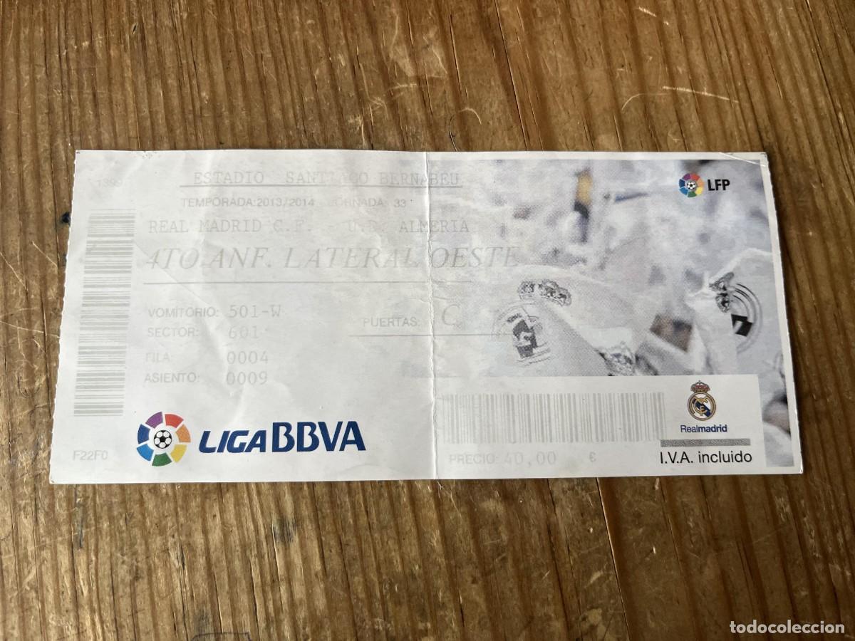Coleccionismo deportivo: R31731 ENTRADA TICKET FUTBOL REAL MADRID 4-0 ALMERIA LIGA TEMPORADA 2013 2014