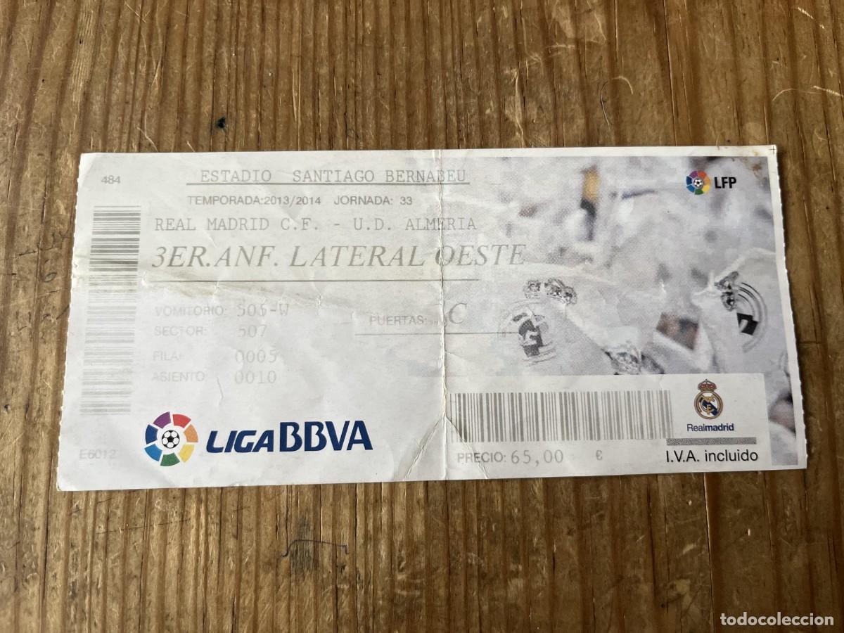 Coleccionismo deportivo: R31733 ENTRADA TICKET FUTBOL REAL MADRID 4-0 ALMERIA LIGA TEMPORADA 2013 2014