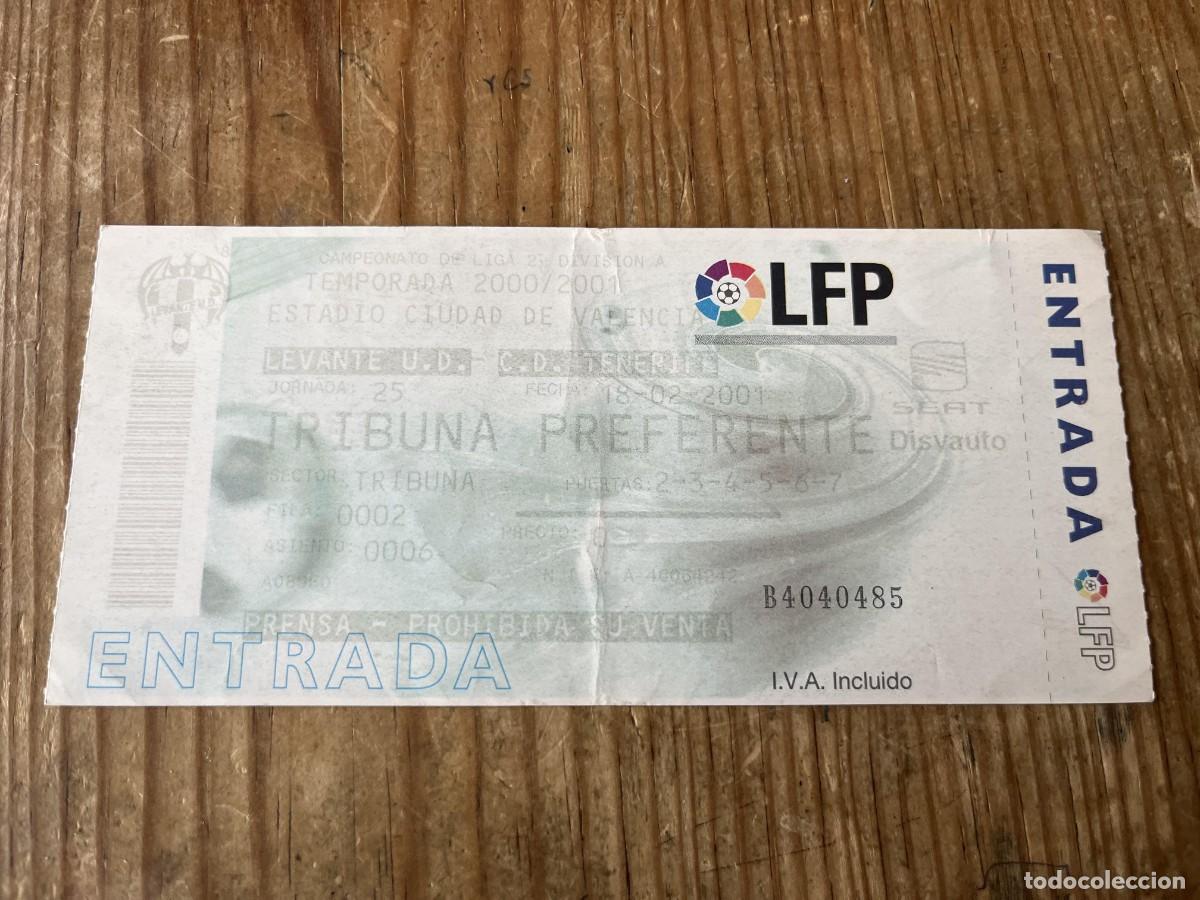 Coleccionismo deportivo: R31739 ENTRADA TICKET FUTBOL LEVANTE 2-0 TENERIFE LIGA TEMPORADA 2000 2001