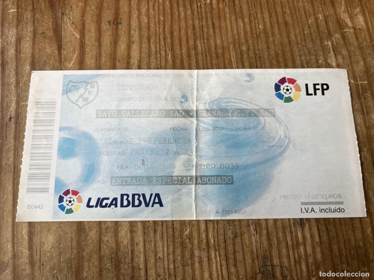 Coleccionismo deportivo: R31742 ENTRADA TICKET FUTBOL RAYO VALLECANO 1-0 GRANADA LIGA TEMPORADA 2011 2012