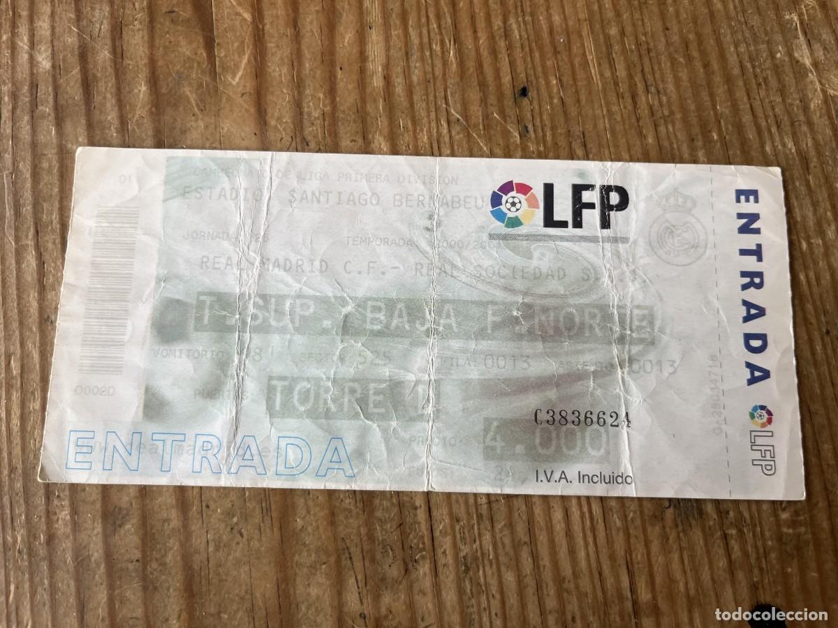 Coleccionismo deportivo: R31745 ENTRADA TICKET FUTBOL REAL MADRID 4-0 REAL SOCIEDAD LIGA TEMPORADA 2000 2001