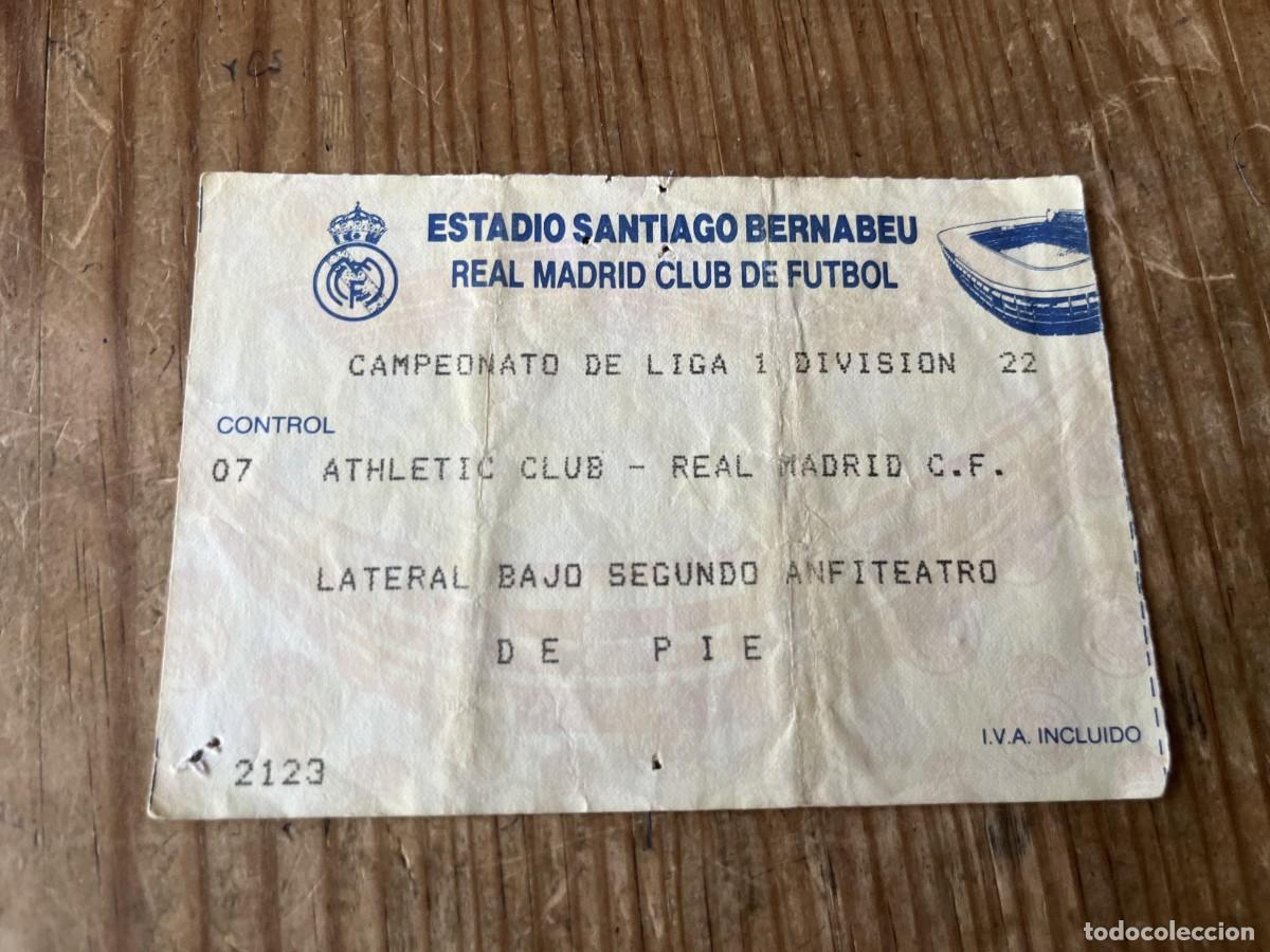 Coleccionismo deportivo: R31750 ENTRADA TICKET FUTBOL REAL MADRID 2-1 ATHLETIC CLUB BILBAO LIGA TEMPORADA 1993 1994