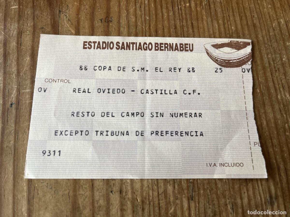 Coleccionismo deportivo: R31752 ENTRADA TICKET FUTBOL REAL MADRID CASTILLA 2-1 REAL OVIEDO COPA DEL REY (6-9-1989)