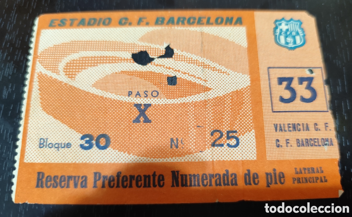 Coleccionismo deportivo: ENTRADA BARCELONA - VALENCIA