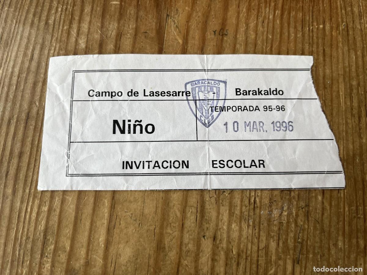 Coleccionismo deportivo: R31763 ENTRADA TICKET FUTBOL BARACALDO BARAKALDO 2-2 REAL UNION LIGA TEMPORADA 1995 1996