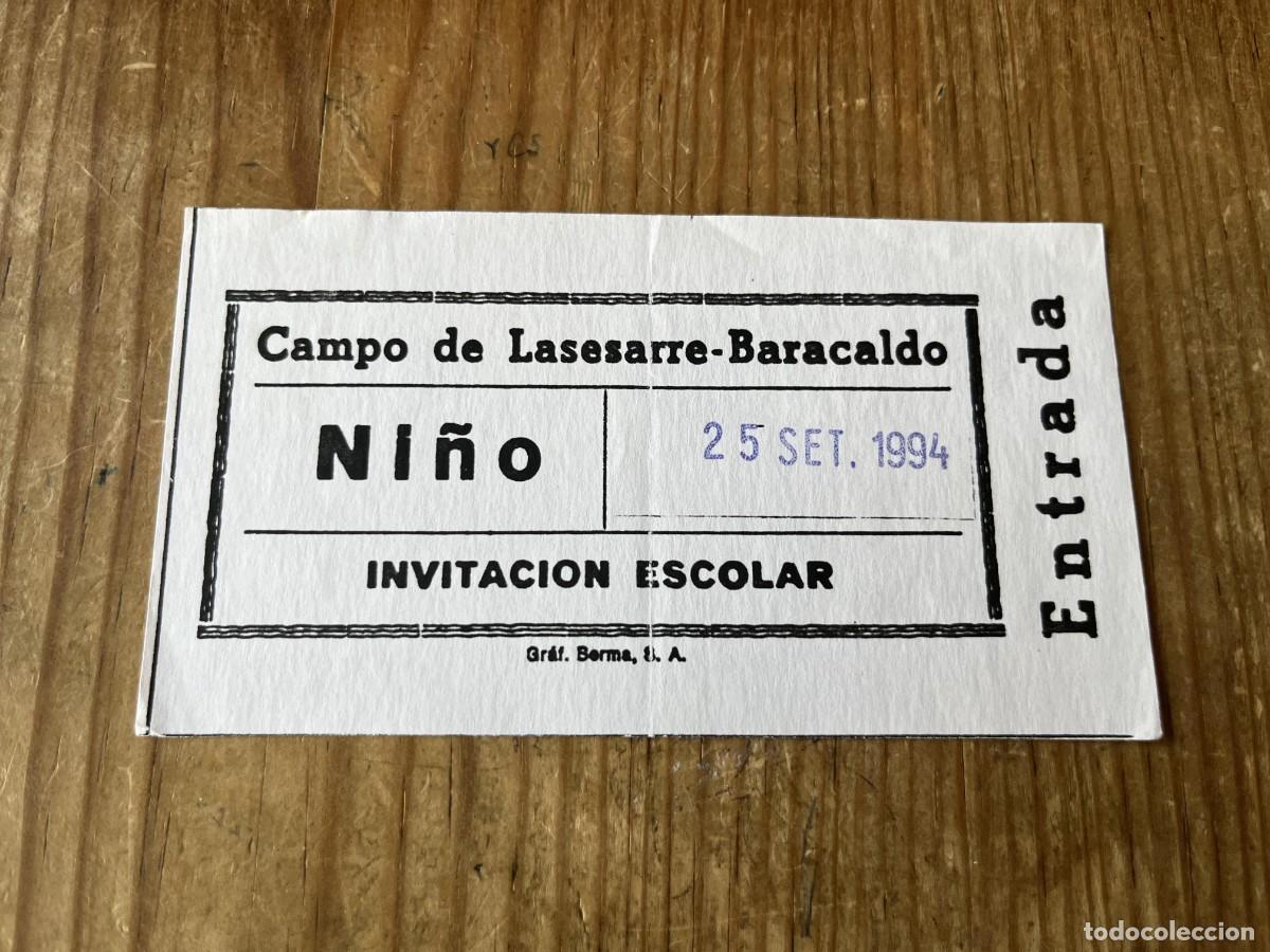 Coleccionismo deportivo: R31777 ENTRADA TICKET FUTBOL BARACALDO BARAKALDO 5-2 LOGRO&Ntilde;ES B LIGA TEMPORADA 1994 1995