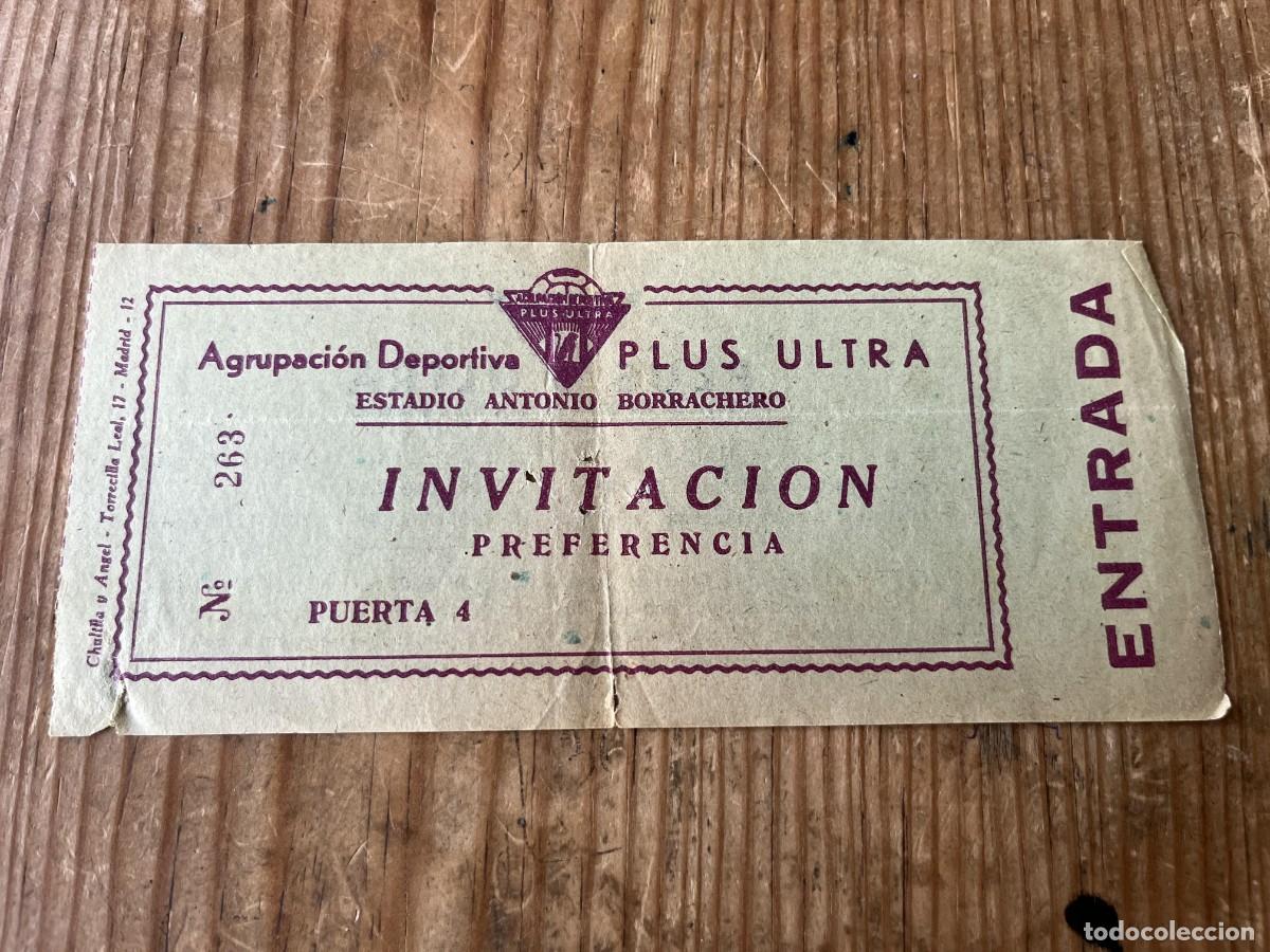 Coleccionismo deportivo: R31784 ENTRADA TICKET FUTBOL MADRID PLUS ULTRA ESTADIO ANTONIO BORRACHERO INVITACION PREFERENCIA