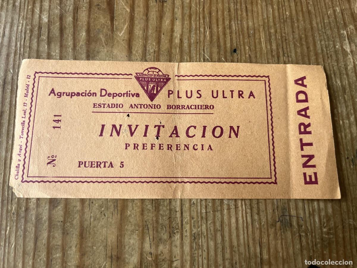 Coleccionismo deportivo: R31785 ENTRADA TICKET FUTBOL MADRID PLUS ULTRA ESTADIO ANTONIO BORRACHERO INVITACION PREFERENCIA
