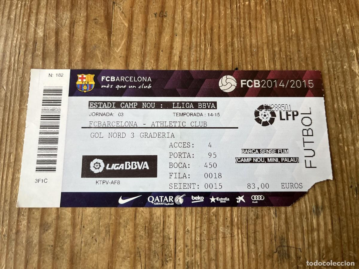 Coleccionismo deportivo: R31799 ENTRADA TICKET FUTBOL BARCELONA 2-0 ATHLETIC CLUB BILBAO LIGA TEMPORADA 2014 2015 NEYMAR
