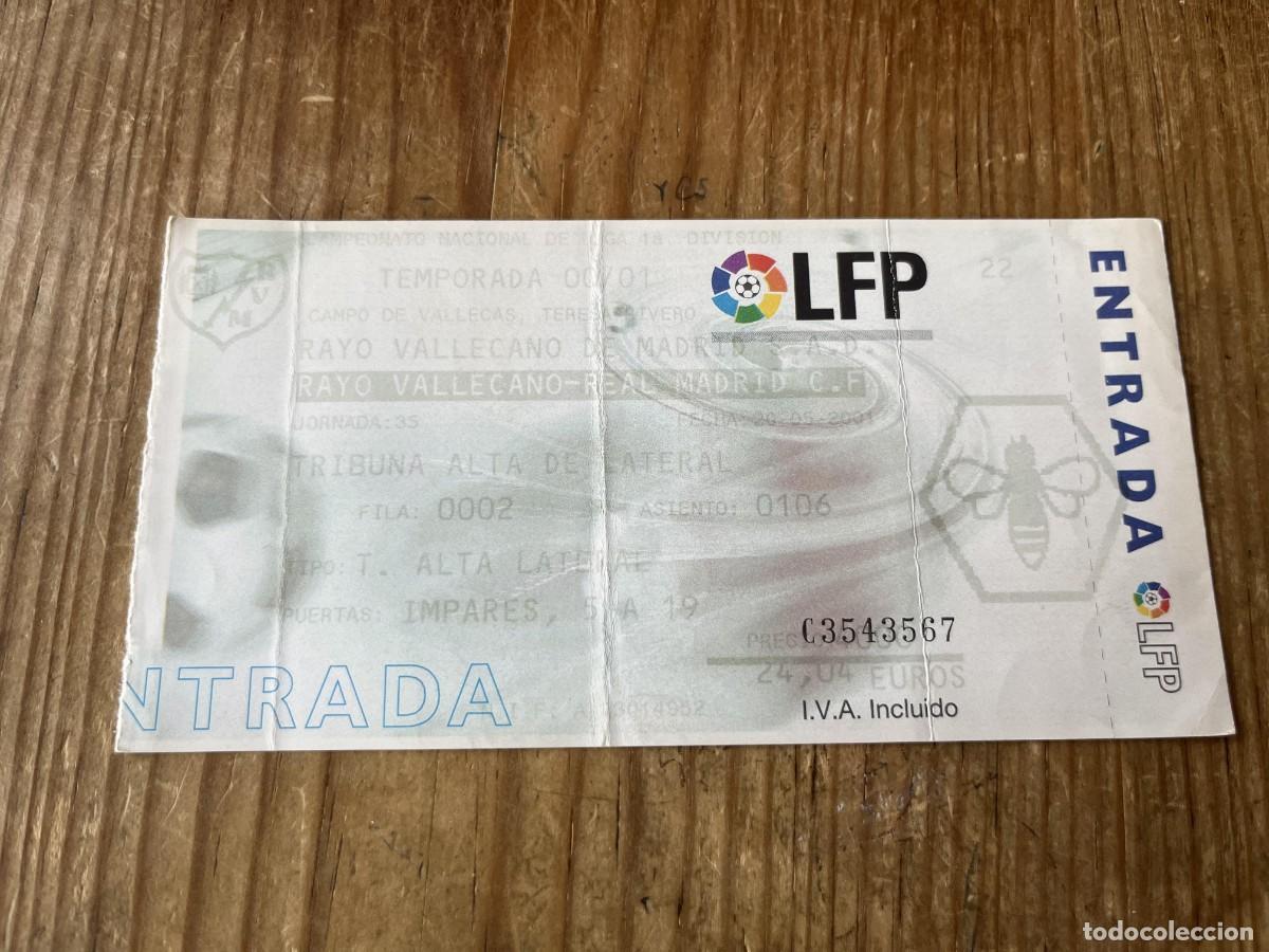 Coleccionismo deportivo: R31808 ENTRADA TICKET FUTBOL RAYO VALLECANO 0-1 REAL MADRID LIGA TEMPORADA 2000 2001