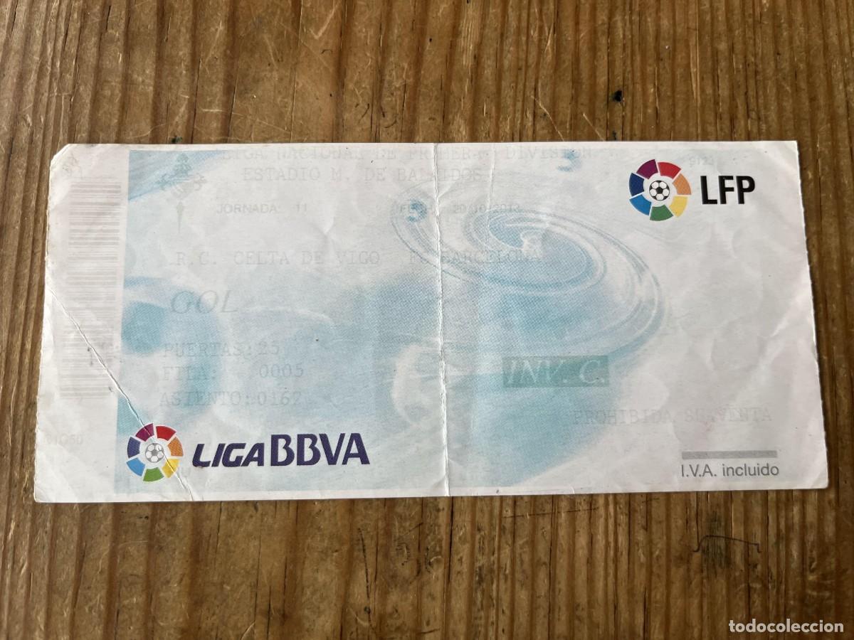 Coleccionismo deportivo: R31815 ENTRADA TICKET FUTBOL CELTA VIGO 0-3 BARCELONA LIGA TEMPORADA 2013 2014