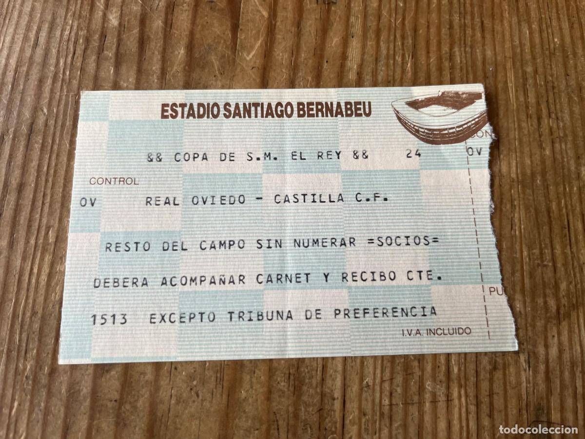 Coleccionismo deportivo: R31821 ENTRADA TICKET REAL MADRID CASTILLA 2-1 REAL OVIEDO (6-9-1989)DEBUT CA&Ntilde;IZARES EN COPA DEL REY