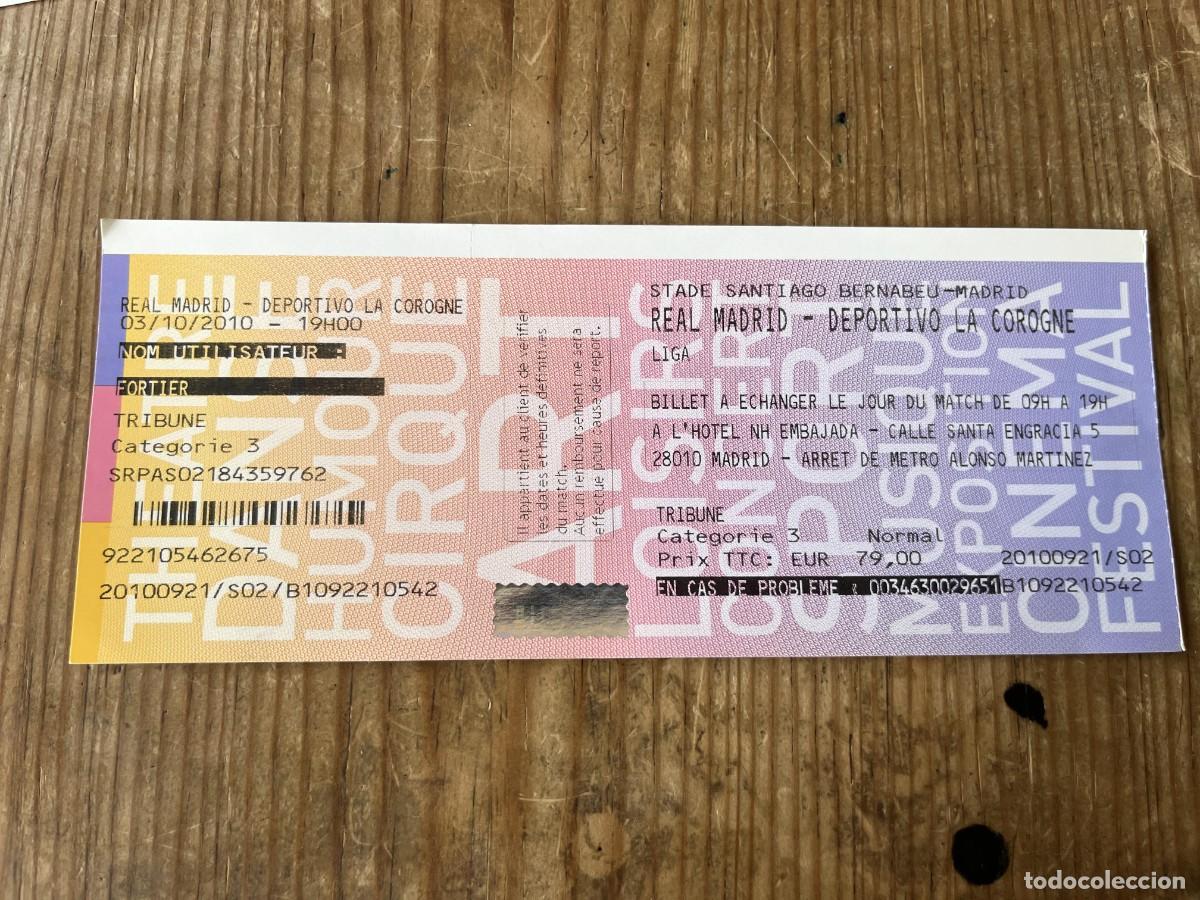 Coleccionismo deportivo: R31827 ENTRADA TICKET FUTBOL REAL MADRID 6-1 DEPORTIVO CORU&Ntilde;A LIGA TEMPORADA 2010 2011 GOLEADA