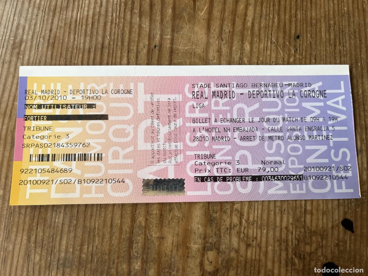 Coleccionismo deportivo: R31828 ENTRADA TICKET FUTBOL REAL MADRID 6-1 DEPORTIVO CORU&Ntilde;A LIGA TEMPORADA 2010 2011 GOLEADA