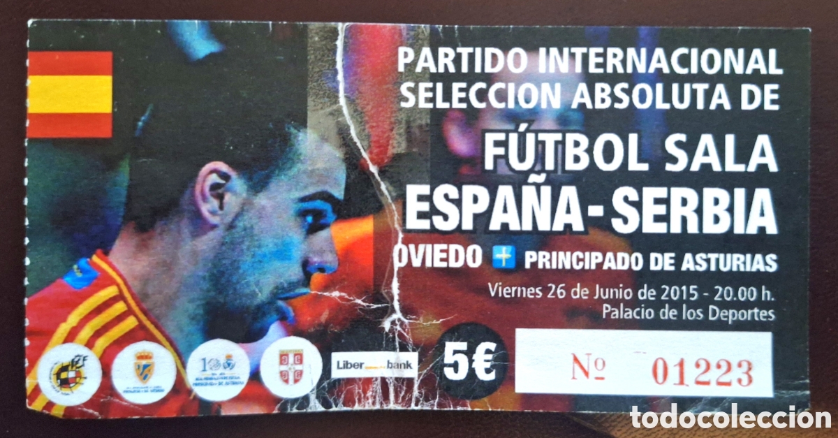 Coleccionismo deportivo: Entrada f&uacute;tbol sala Espa&ntilde;a Serbia