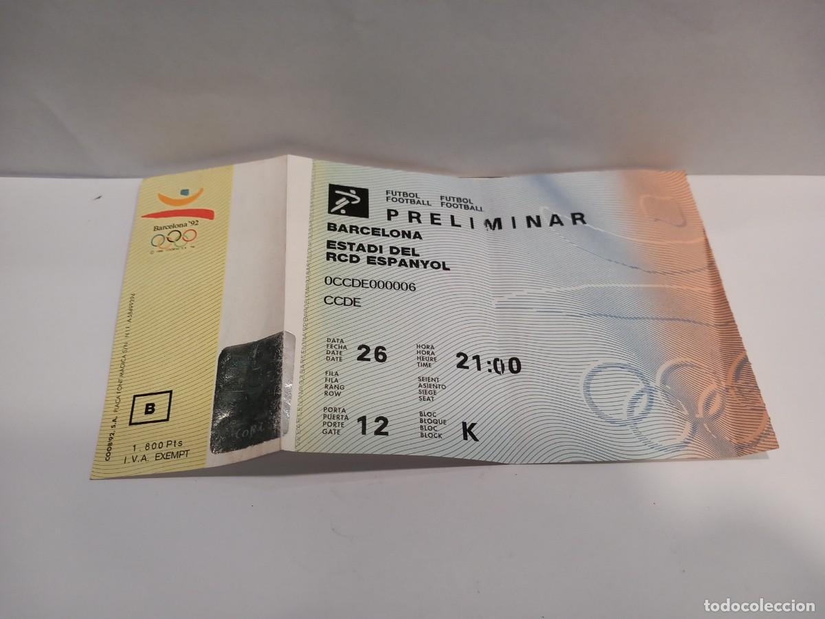 Coleccionismo deportivo: OLIMPIADAS DE BARCELONA 1992 ENTRADA DE F&Uacute;TBOL / COMPRA M&Iacute;NIMA 5&euro;