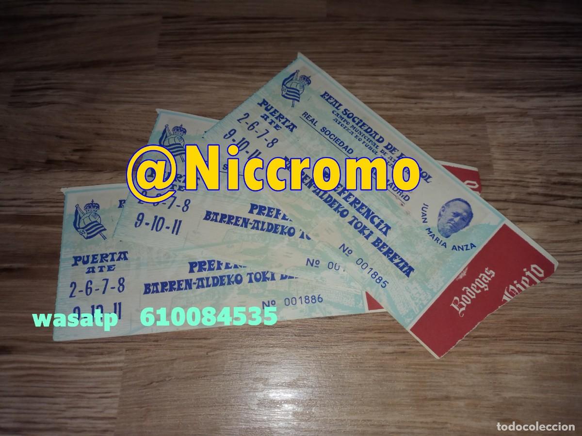 Coleccionismo deportivo: 3 entradas futbol real sociedad x real madrid a&ntilde;o liga 1977 homenaje anza ver fotos