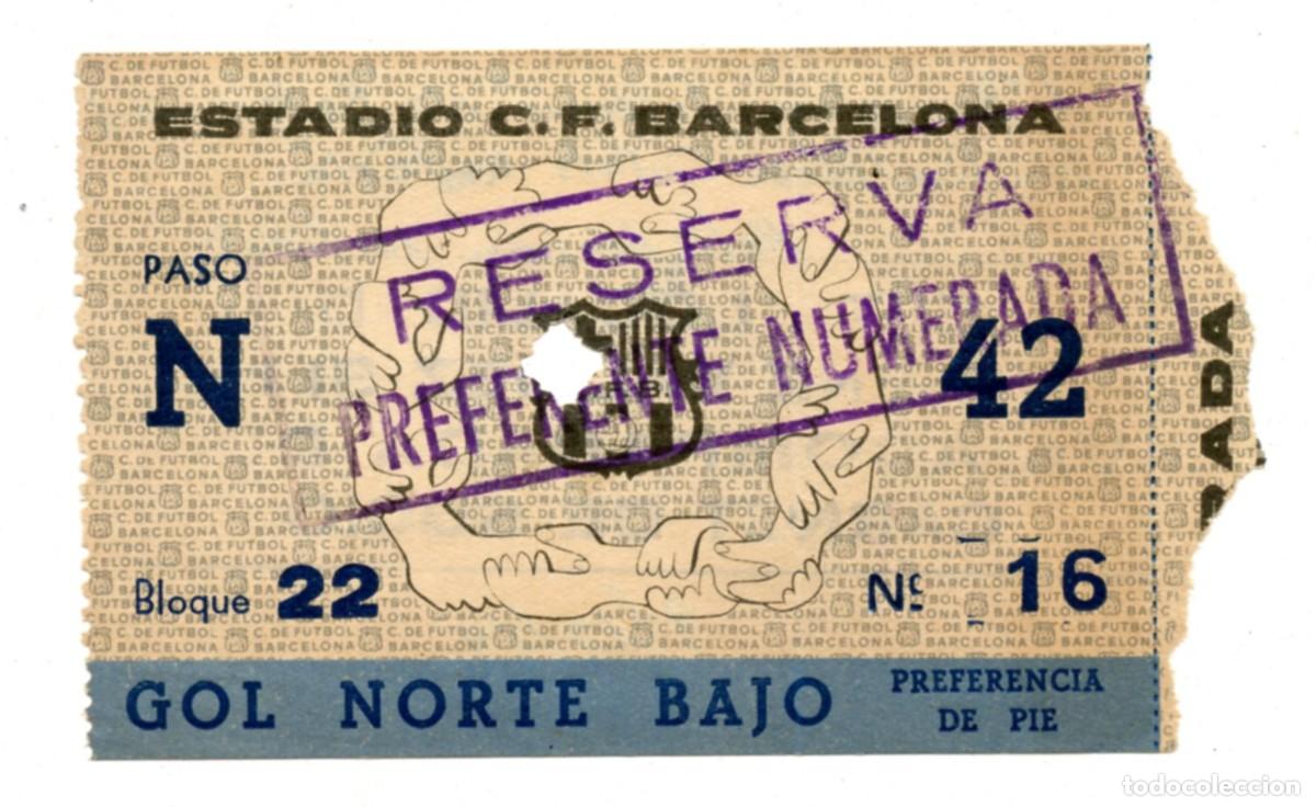 Coleccionismo deportivo: Entrada Original FC Barcelona Temp. 1959 - FC Barcelona 3 - Belgrado 1 Semifinales II Copa Ciutats