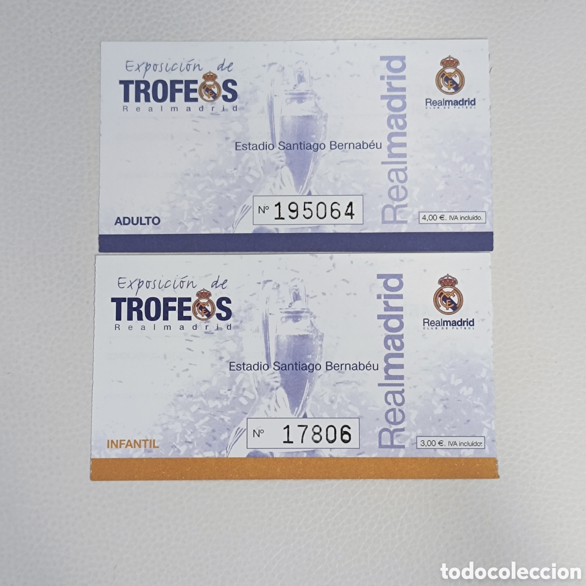 Coleccionismo deportivo: 2 entradas a la exposici&oacute;n de trofeos de Real Madrid.