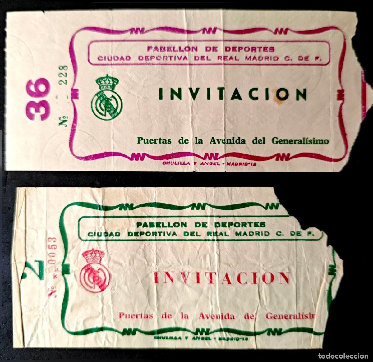 Coleccionismo deportivo: 2 Entradas INVITACION Baloncesto Real Madrid Pabellon de Deportes Ciudad Deportiva