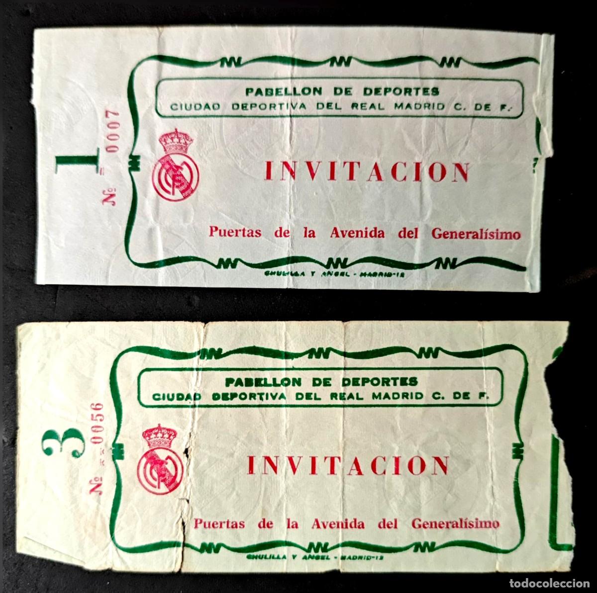 Coleccionismo deportivo: 2 Entradas INVITACION Baloncesto Real Madrid Pabellon de Deportes Ciudad Deportiva