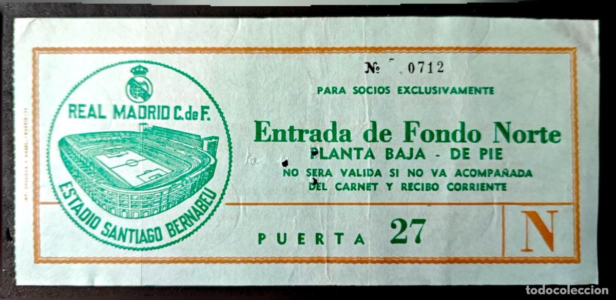 Coleccionismo deportivo: Entrada Futbol Real Madrid Estadio Santiago Bernabeu Fondo Norte SOCIOS