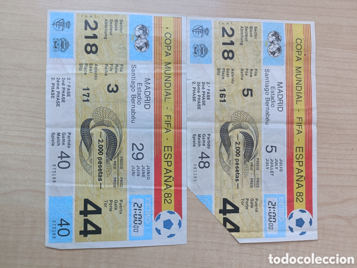 Coleccionismo deportivo: Entradas Mundial 82. 2&ordf; Fase