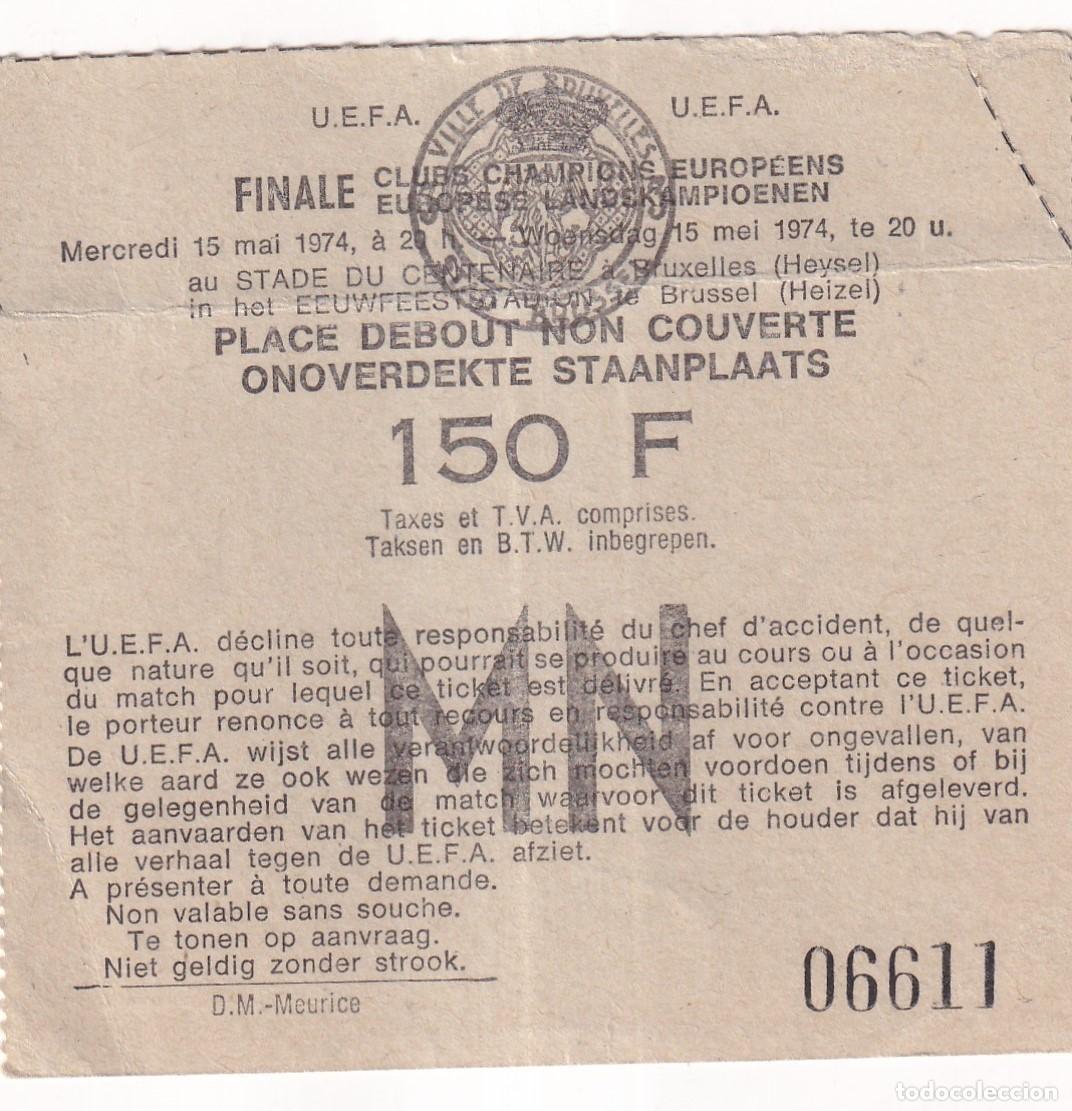 Sammelleidenschaft Sport: ENTRADA TICKET FINAL COPA EUROPA BAYERN MUNCHEN MUNICH ATLETICO MADRID 1974, 15 MAYO