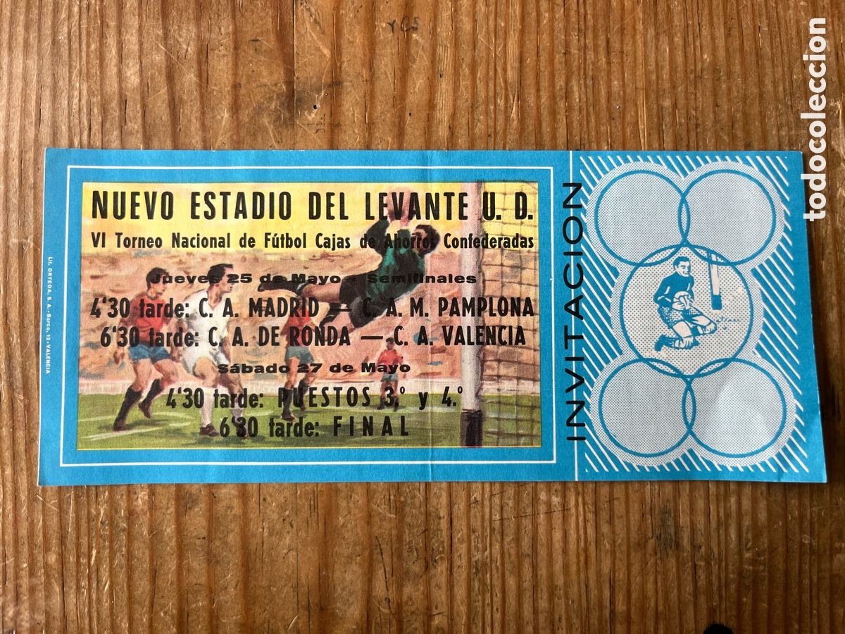 Coleccionismo deportivo: R31875 ENTRADA TICKET VI TORNEO FUTBOL CAJAS DE AHORRO CONFEDERADAS MADRID RONDA PAMPLONA VALENCIA
