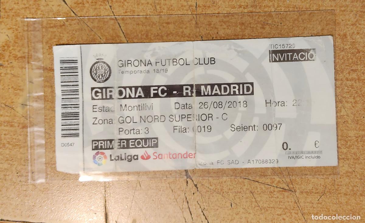Coleccionismo deportivo: LFP ENTRADA TICKET FUTBOL GIRONA - real madrid temp. 2018 - 19 - liga futbol