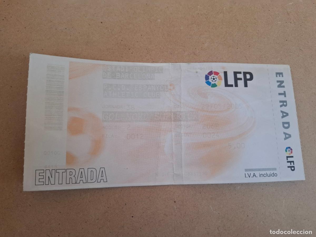 Coleccionismo deportivo: ENTRADA TICKET ESTADI OLIMPIC - RCD. ESPANYOL VS ATHLETIC CLUB - JORNADA 38 - 29/05/2005