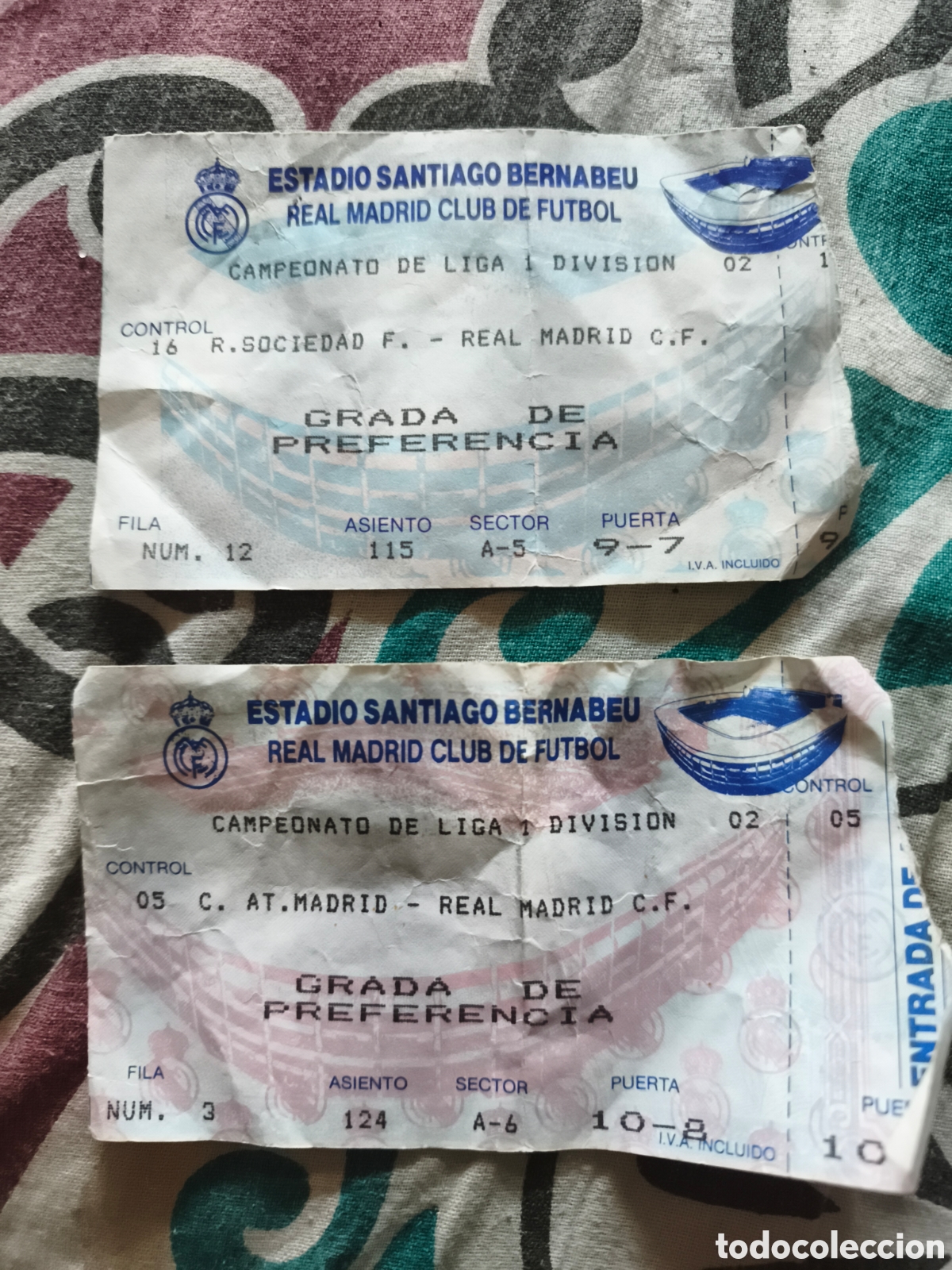 Coleccionismo deportivo: ENTRADAS REAL MADRID AT MADRID Y REAL MADRID R.SOCIEDAD