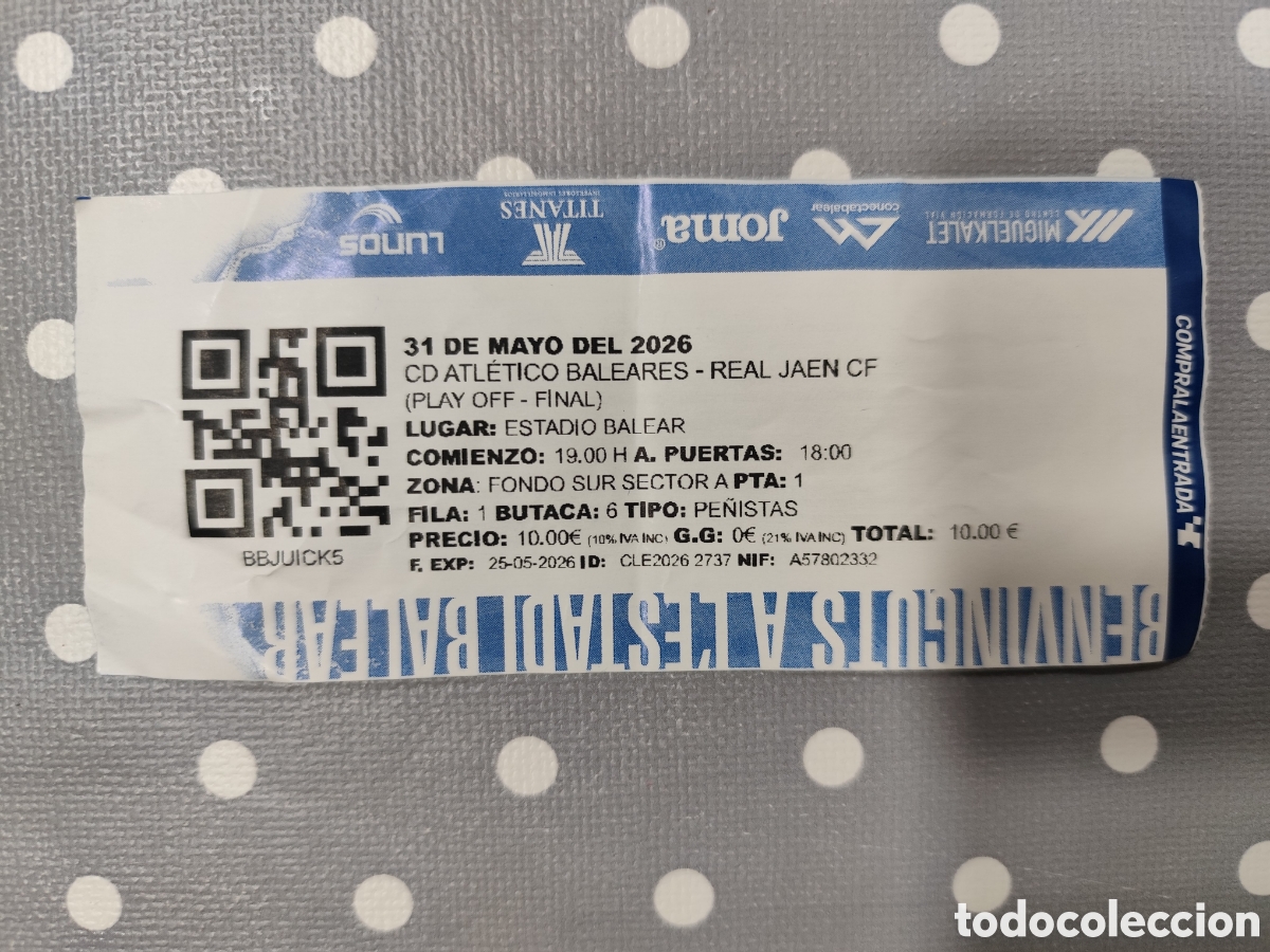 Coleccionismo deportivo: Entrada Futbol. Play-Off Ascenso. Atletico Baleares - Real Jaen