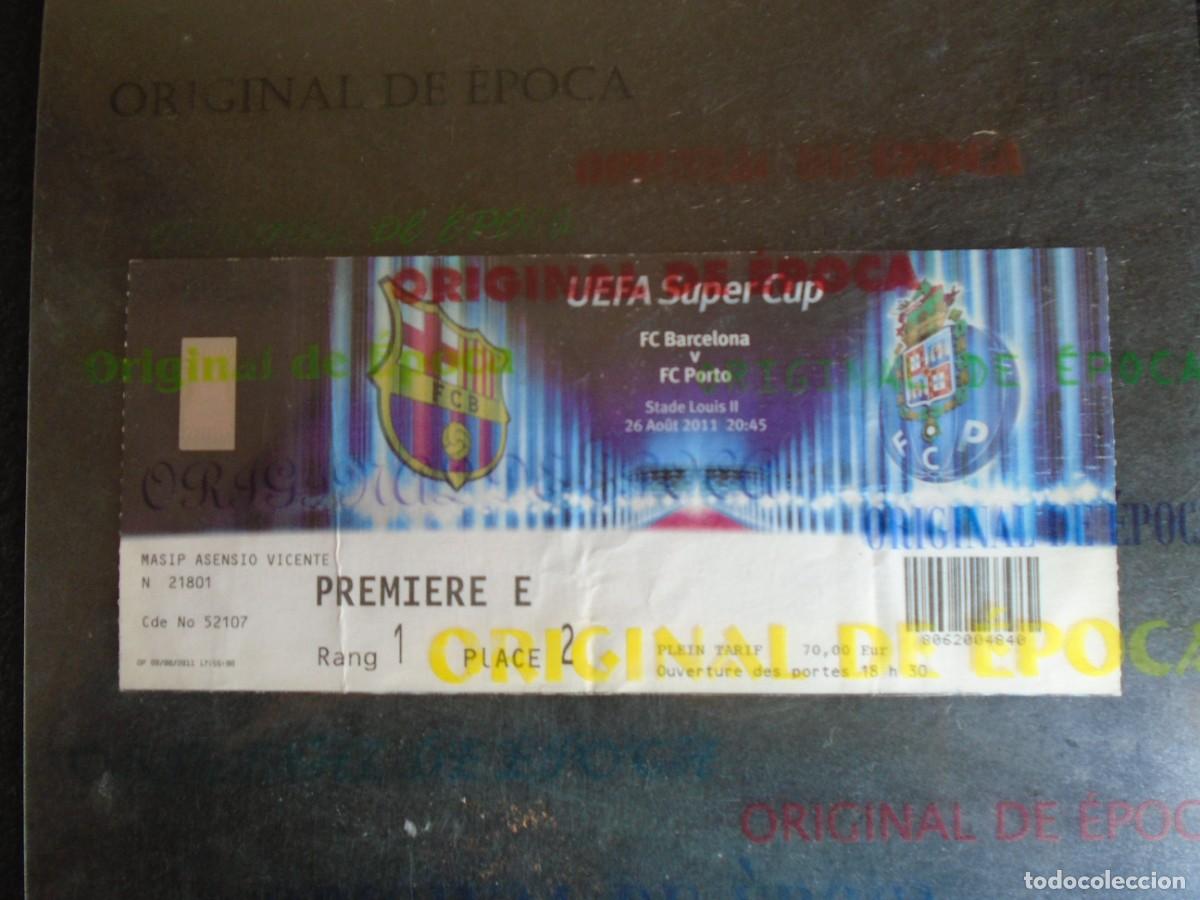 Coleccionismo deportivo: (V-818)ENTRADA F.C.BARCELONA-OPORTO UEFA SUPER CUP 2022 TICKETS from the Leo Messi era