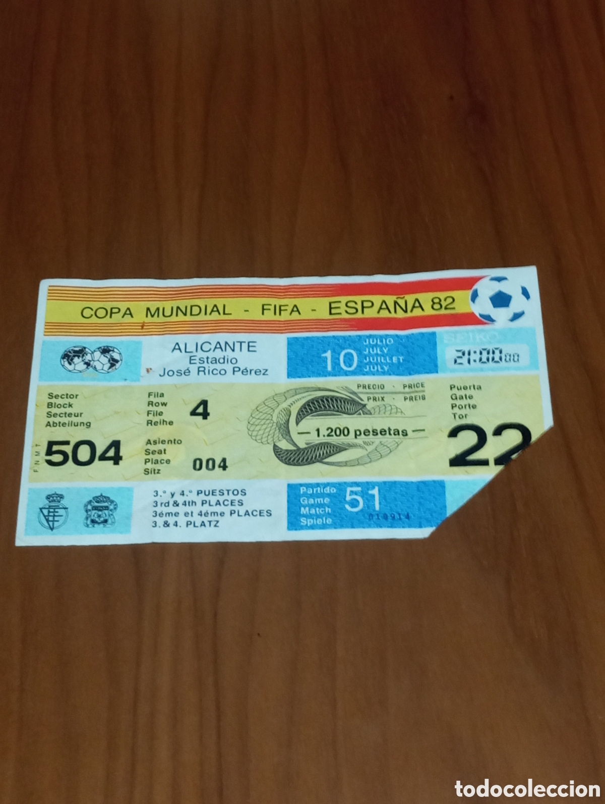 Coleccionismo deportivo: ENTRADA FUTBOL MUNDIAL ESPA&Ntilde;A 82 POLONIA FRANCIA