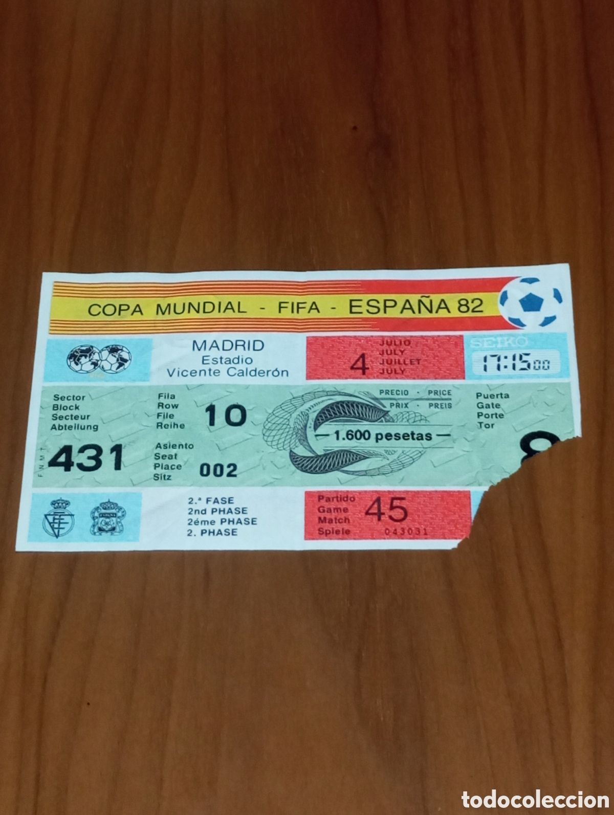 Coleccionismo deportivo: ENTRADA MUNDIAL ESPA&Ntilde;A 1982 WC 82 FRANCIA IRLANDA DEL NORTE