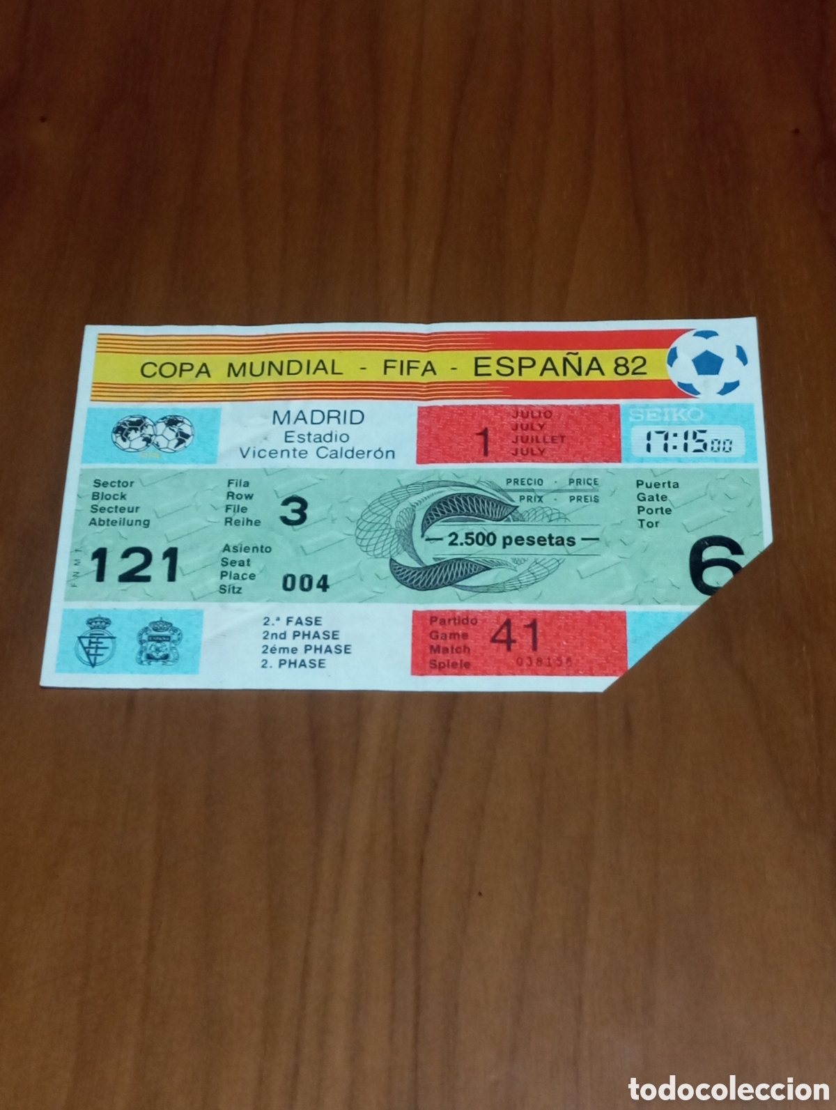 Coleccionismo deportivo: ENTRADA MUNDIAL ESPA&Ntilde;A 1982 AUSTRIA IRLANDA