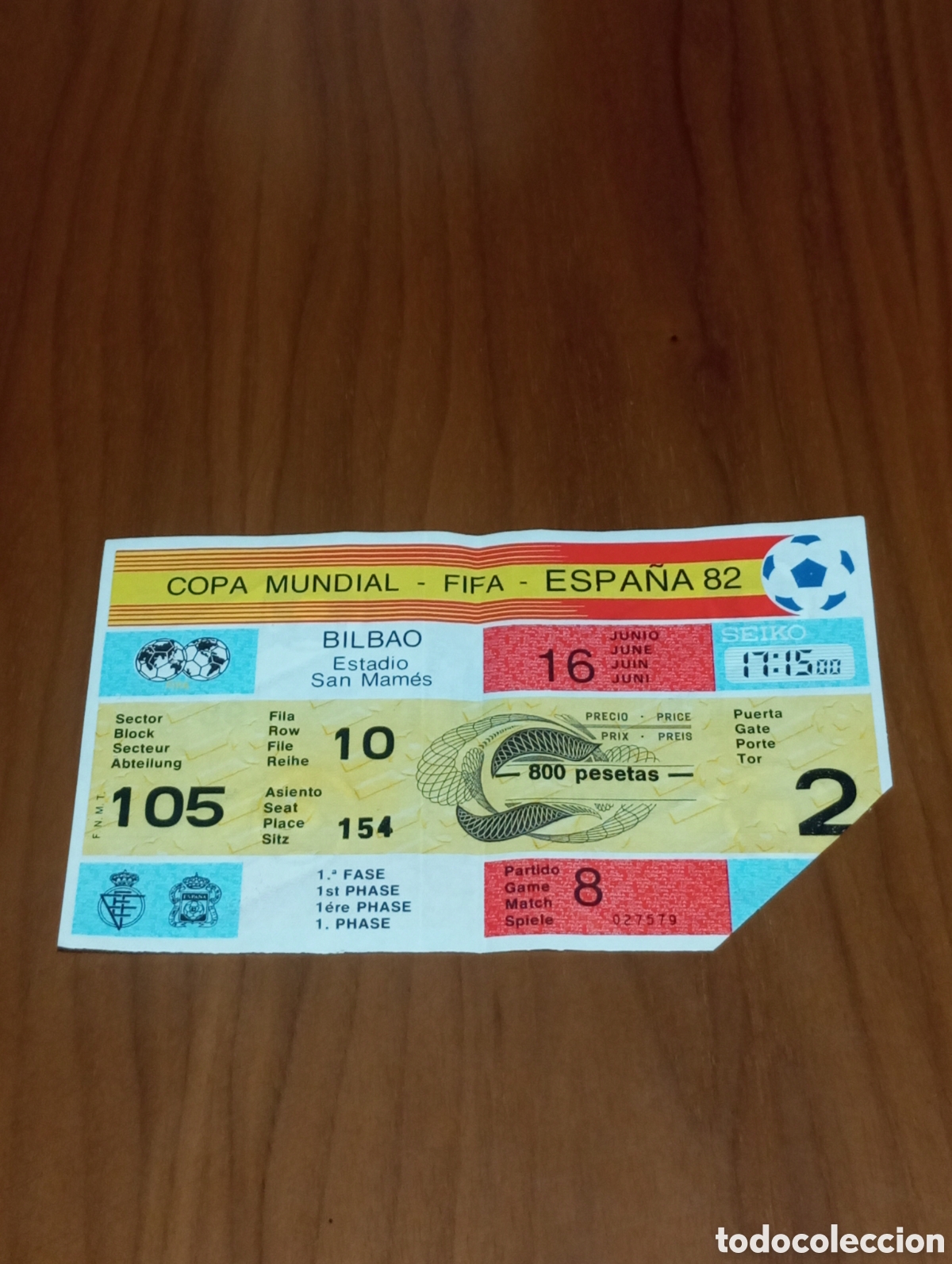 Coleccionismo deportivo: ENTRADA MUNDIAL FUTBOL ESPA&Ntilde;A 1982 FRANCIA INGLATERRA