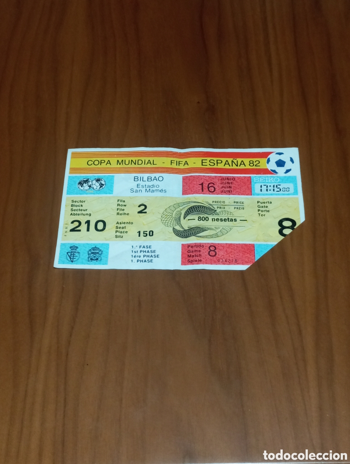 Coleccionismo deportivo: ENTRADA MUNDIAL FUTBOL ESPA&Ntilde;A 1982 FRANCIA INGLATERRA