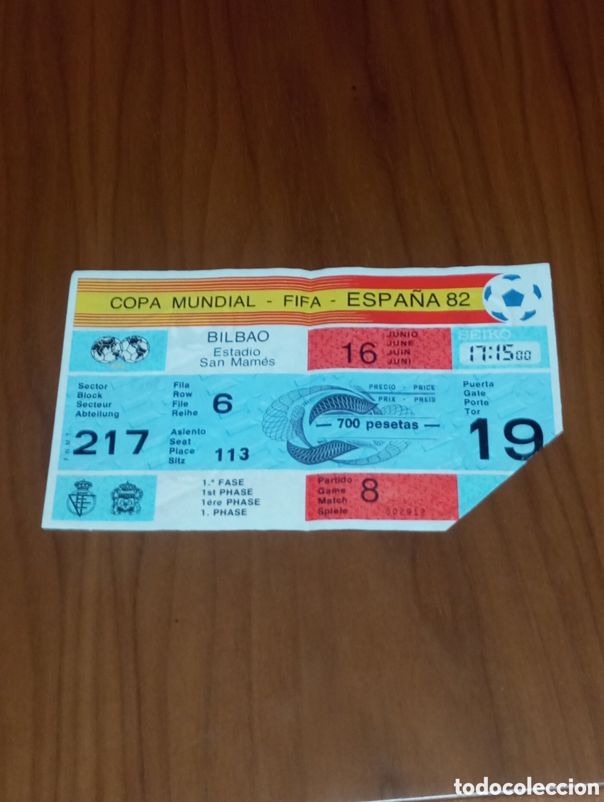 Coleccionismo deportivo: ENTRADA MUNDIAL FUTBOL ESPA&Ntilde;A 1982 FRANCIA INGLATERRA