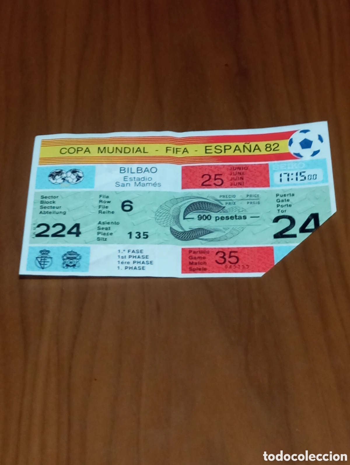 Collezionismo sportivo: ENTRADA MUNDIAL FUTBOL ESPA&Ntilde;A 1982 INGLATERRA KUWAIT