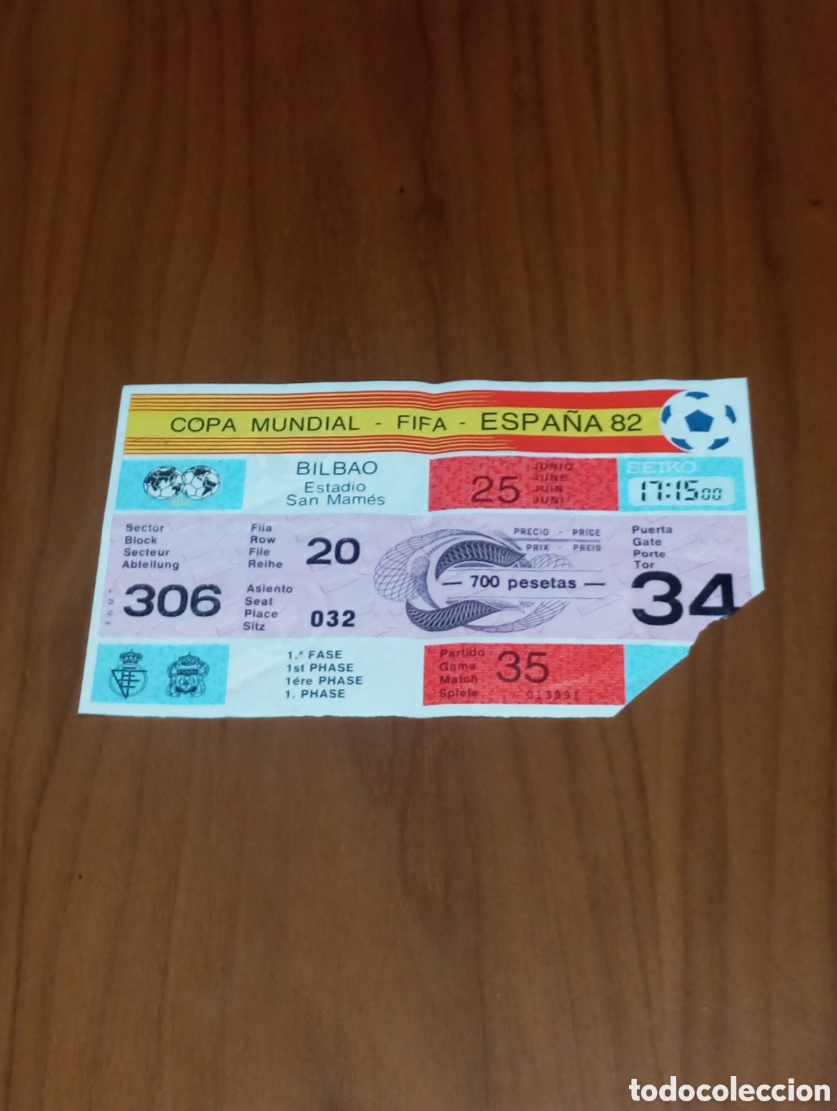 Collectionnisme sportif: ENTRADA MUNDIAL FUTBOL ESPA&Ntilde;A 1982 INGLATERRA KUWAIT