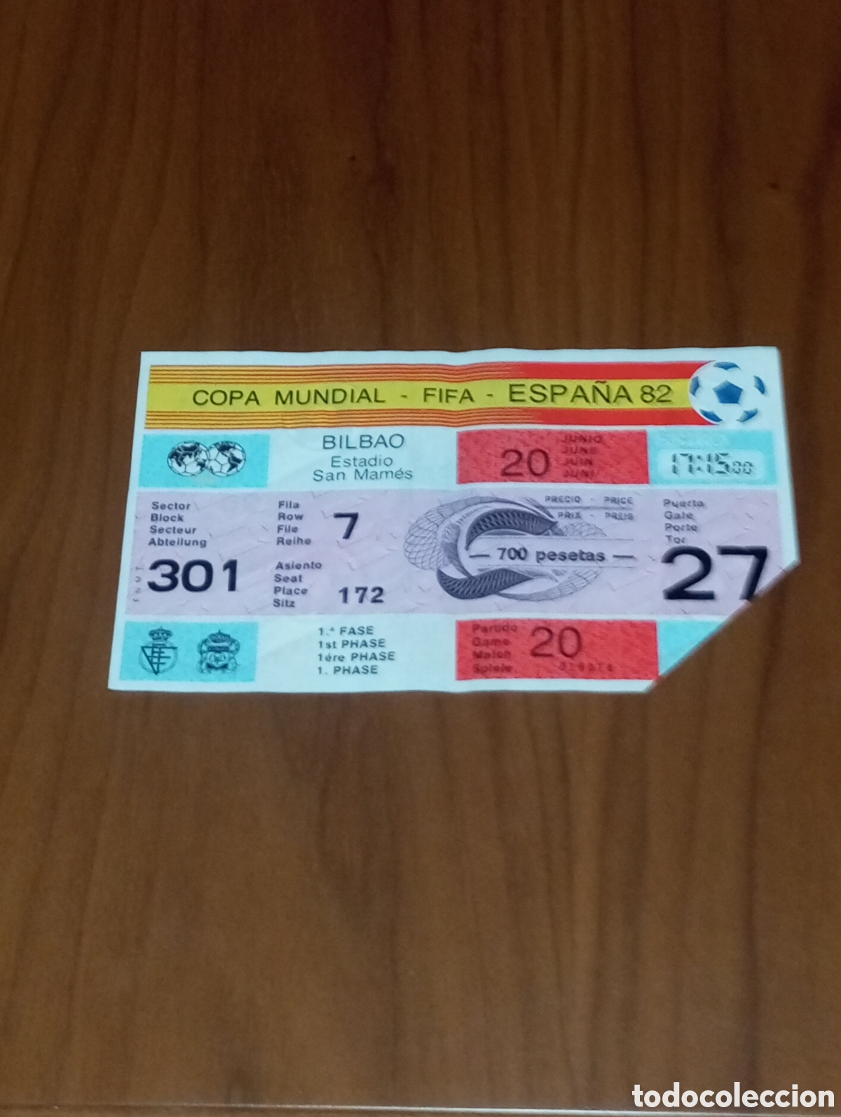 Coleccionismo deportivo: ENTRADA MUNDIAL FUTBOL ESPA&Ntilde;A 1982 INGLATERRA CHECOSLOVAQUIA
