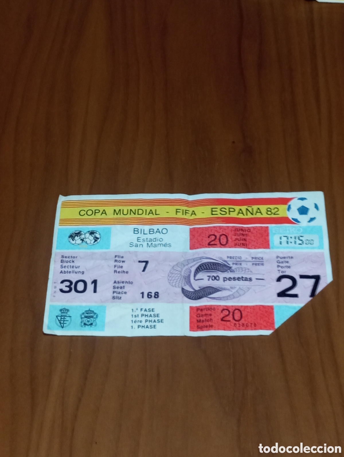 Coleccionismo deportivo: ENTRADA MUNDIAL FUTBOL ESPA&Ntilde;A 1982 INGLATERRA CHECOSLOVAQUIA