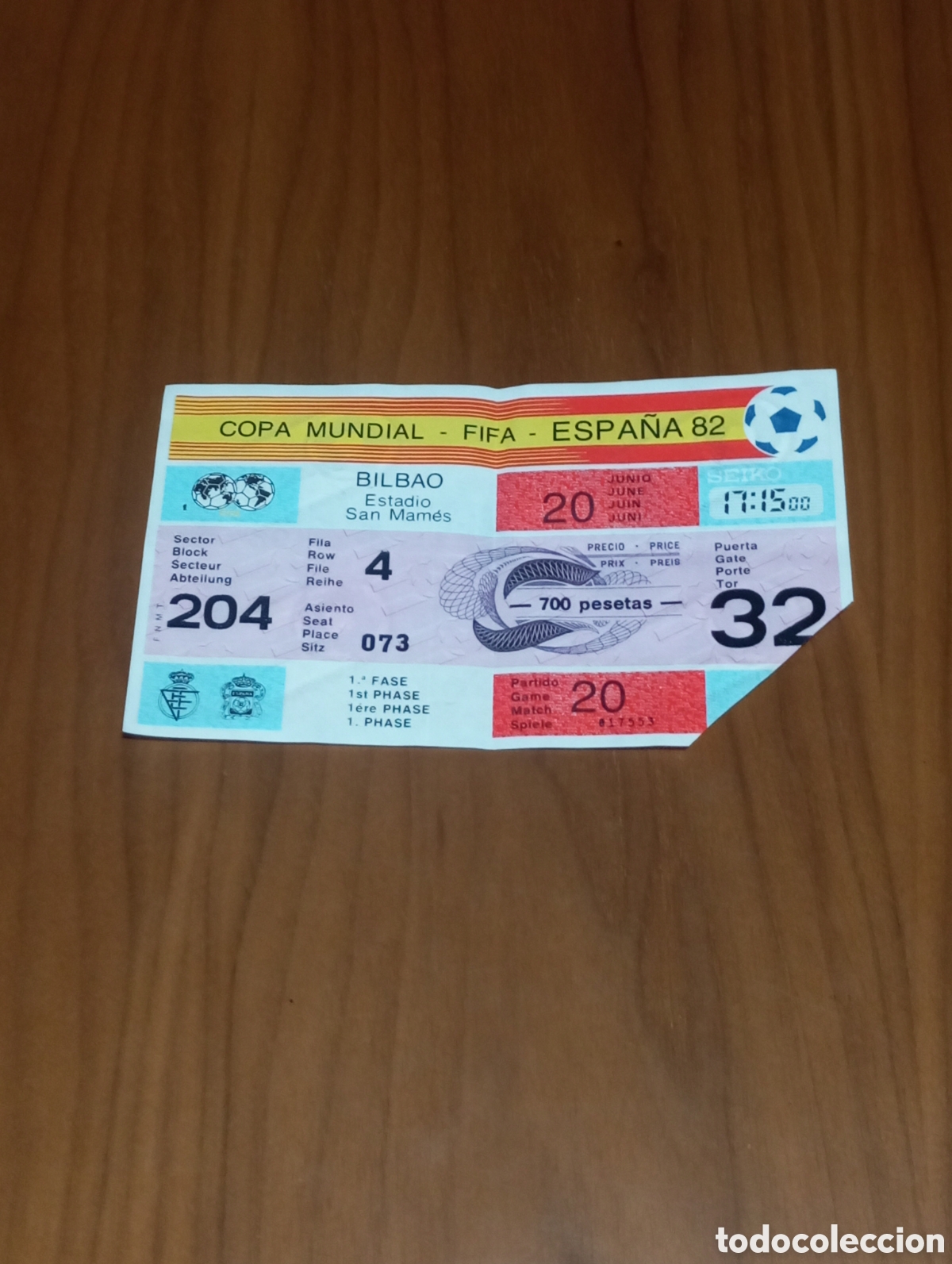 Coleccionismo deportivo: ENTRADA MUNDIAL FUTBOL ESPA&Ntilde;A 1982 INGLATERRA CHECOSLOVAQUIA