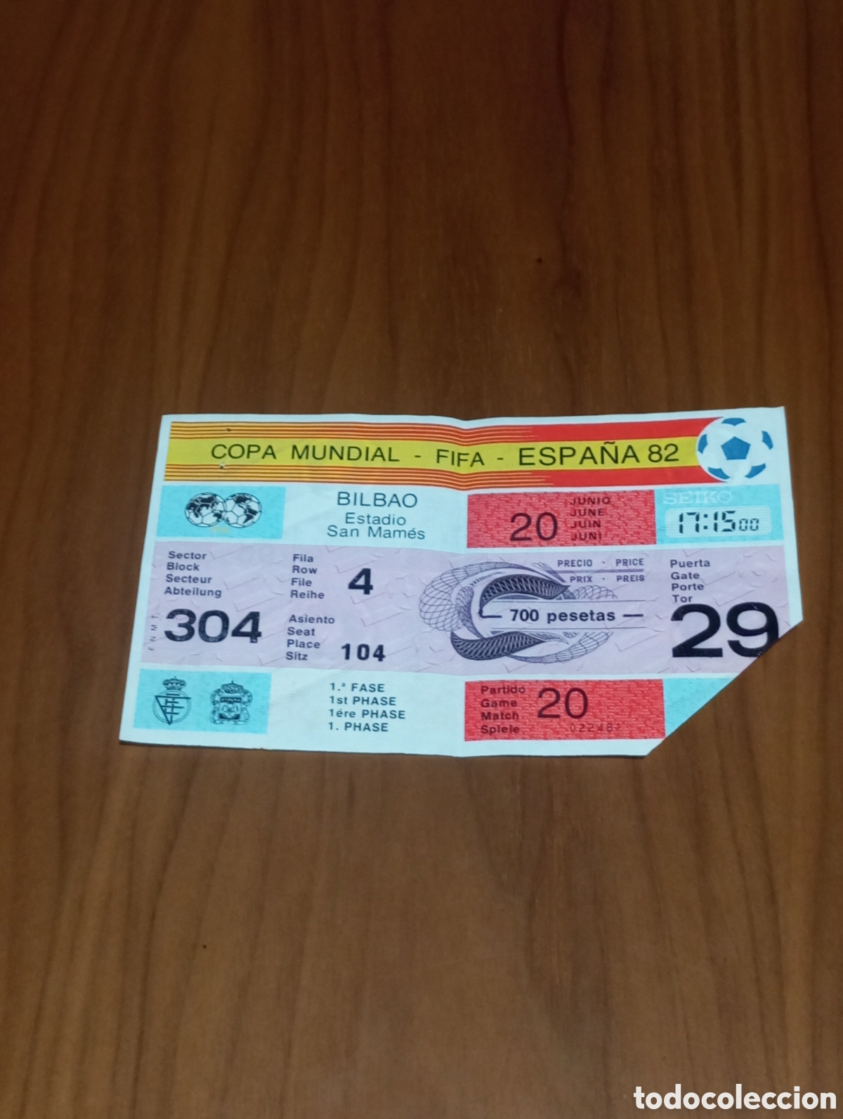 Coleccionismo deportivo: ENTRADA MUNDIAL FUTBOL ESPA&Ntilde;A 1982 INGLATERRA CHECOSLOVAQUIA