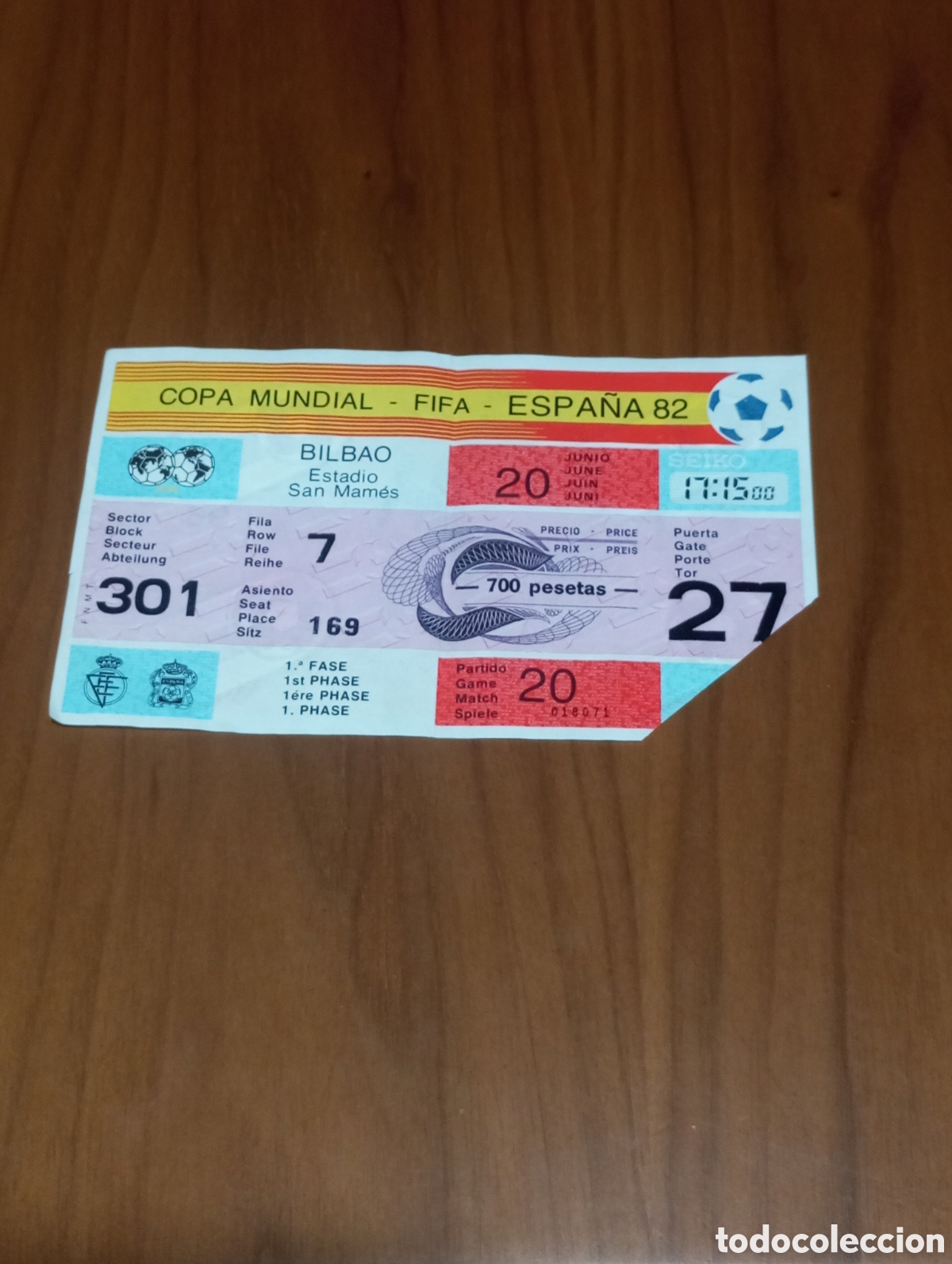 Coleccionismo deportivo: ENTRADA MUNDIAL FUTBOL ESPA&Ntilde;A 1982 INGLATERRA CHECOSLOVAQUIA